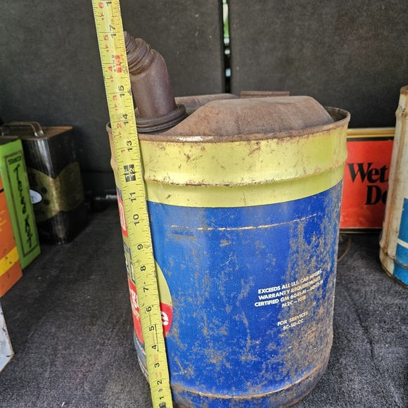 Vintage Old Unico 12 M Multi Grade Motor Oil Gallon Metal Oil Gas Can 5 Gallon - Picture 12 of 13